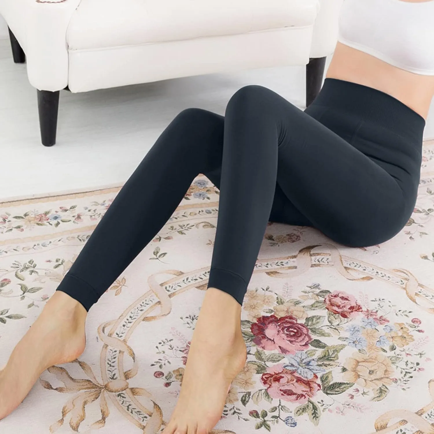 Womens Fleece Lined Leggings Bottom Outdoor Boho Thermal Warm Winter Tights Ski Hiking Pants