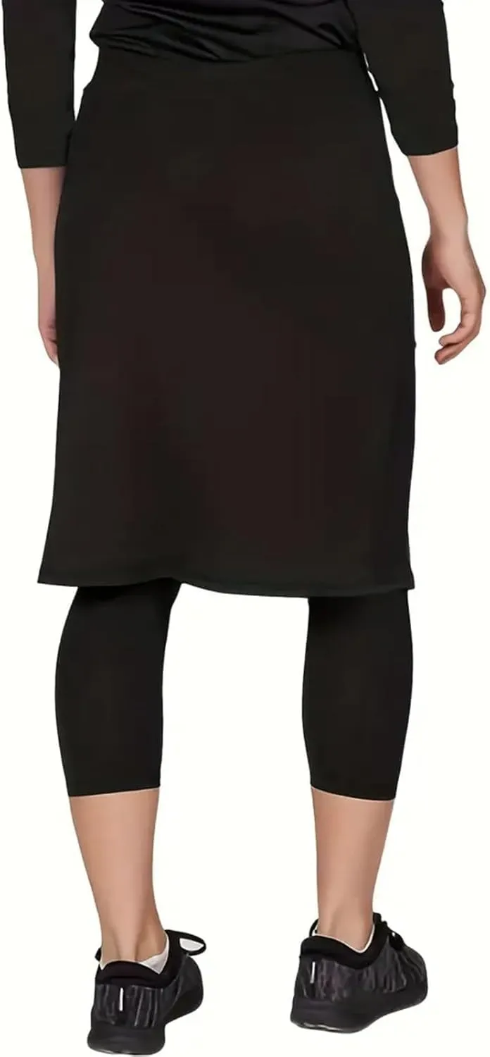 Womens Golf Skirts with Leggings Knee Length Tennis Skort with Pockets Stretchy Waisted Long Skorts 2025 Yoga Pants