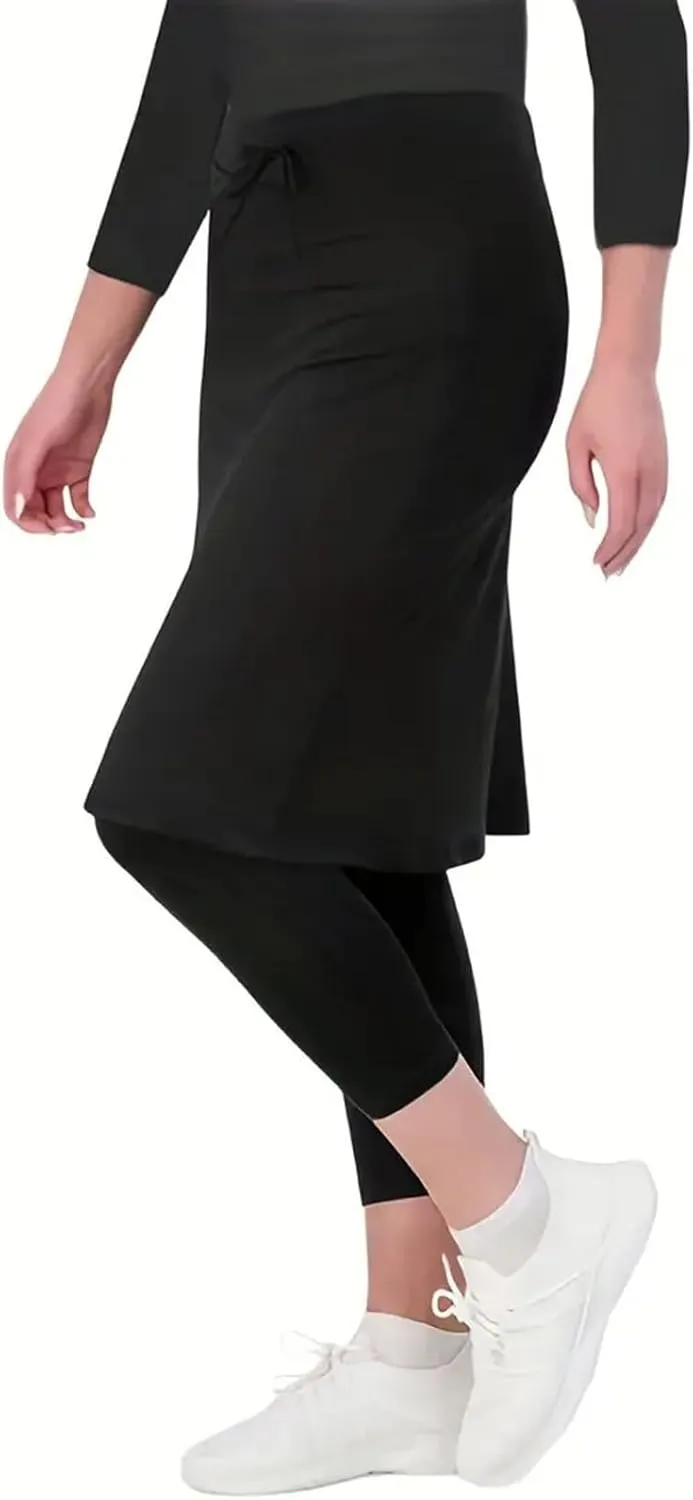 Womens Golf Skirts with Leggings Knee Length Tennis Skort with Pockets Stretchy Waisted Long Skorts 2025 Yoga Pants