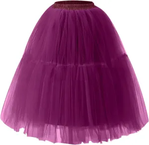 Women's Mesh Splicing Tulle Skirt Trendy Tutu Ball Skirts Comfy Flirty Cute Dress Petticoat Puffy Princess Skirt