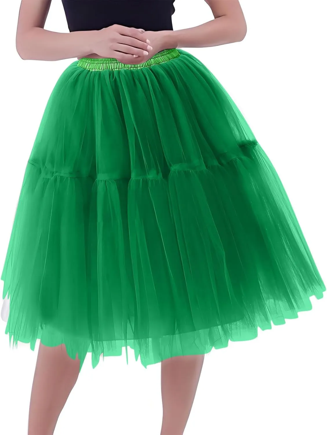 Women's Mesh Splicing Tulle Skirt Trendy Tutu Ball Skirts Comfy Flirty Cute Dress Petticoat Puffy Princess Skirt