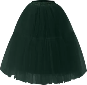 Women's Mesh Splicing Tulle Skirt Trendy Tutu Ball Skirts Comfy Flirty Cute Dress Petticoat Puffy Princess Skirt