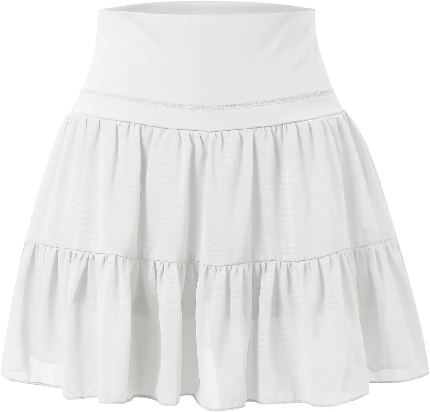 Women's Mini Skirts Skort Casual Pleated Elastic High Waisted Ruffle Flowy Summer Athletic Golf Skirts