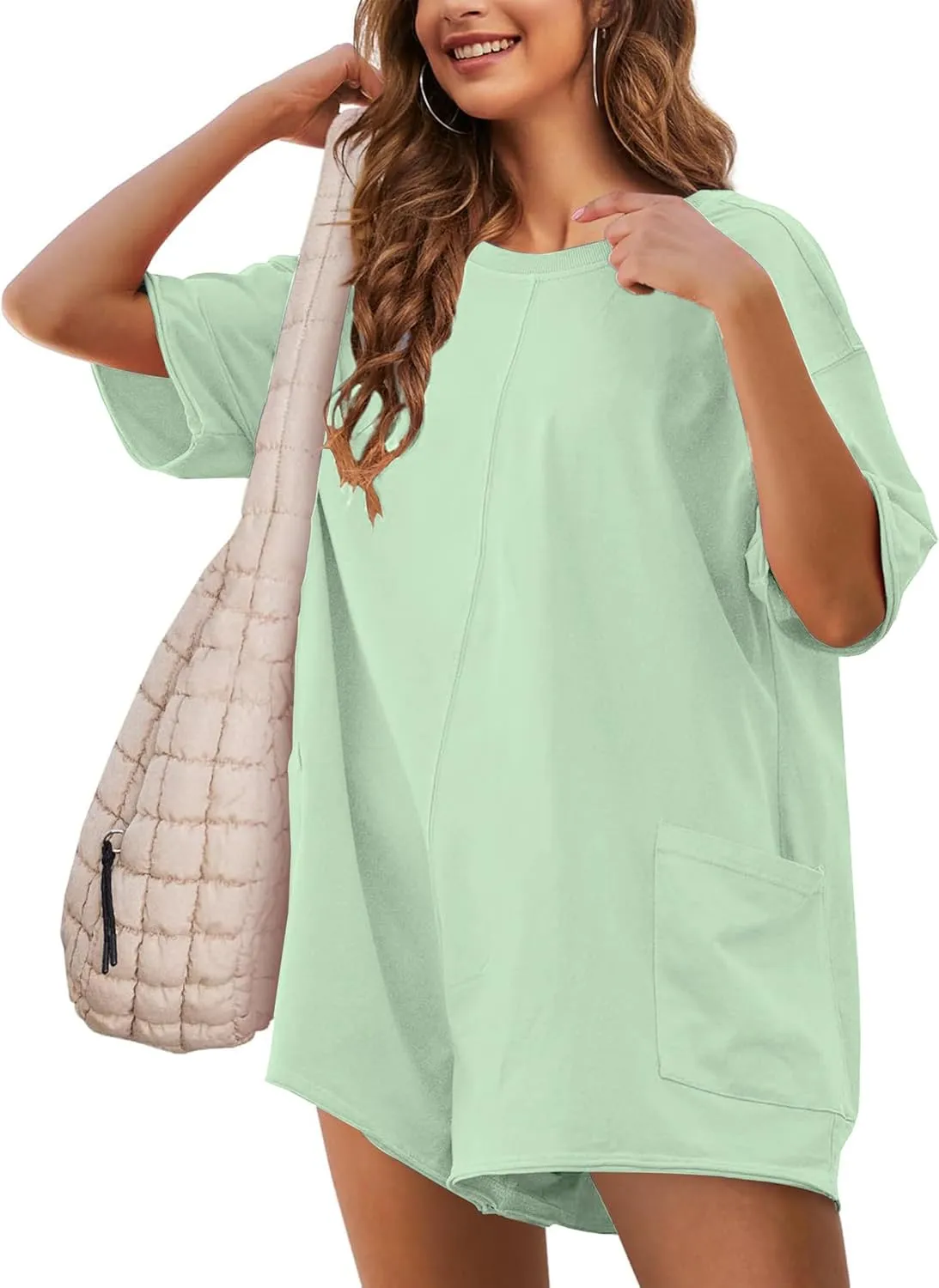 Women's Reversible Hot Shot Tee Rompers Casual Oversized Athletic Workout Jumpsuit Overalls