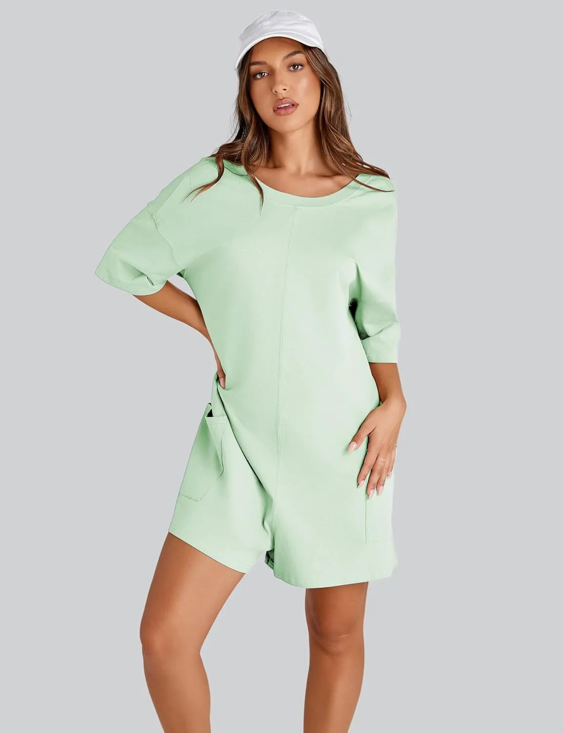 Women's Reversible Hot Shot Tee Rompers Casual Oversized Athletic Workout Jumpsuit Overalls