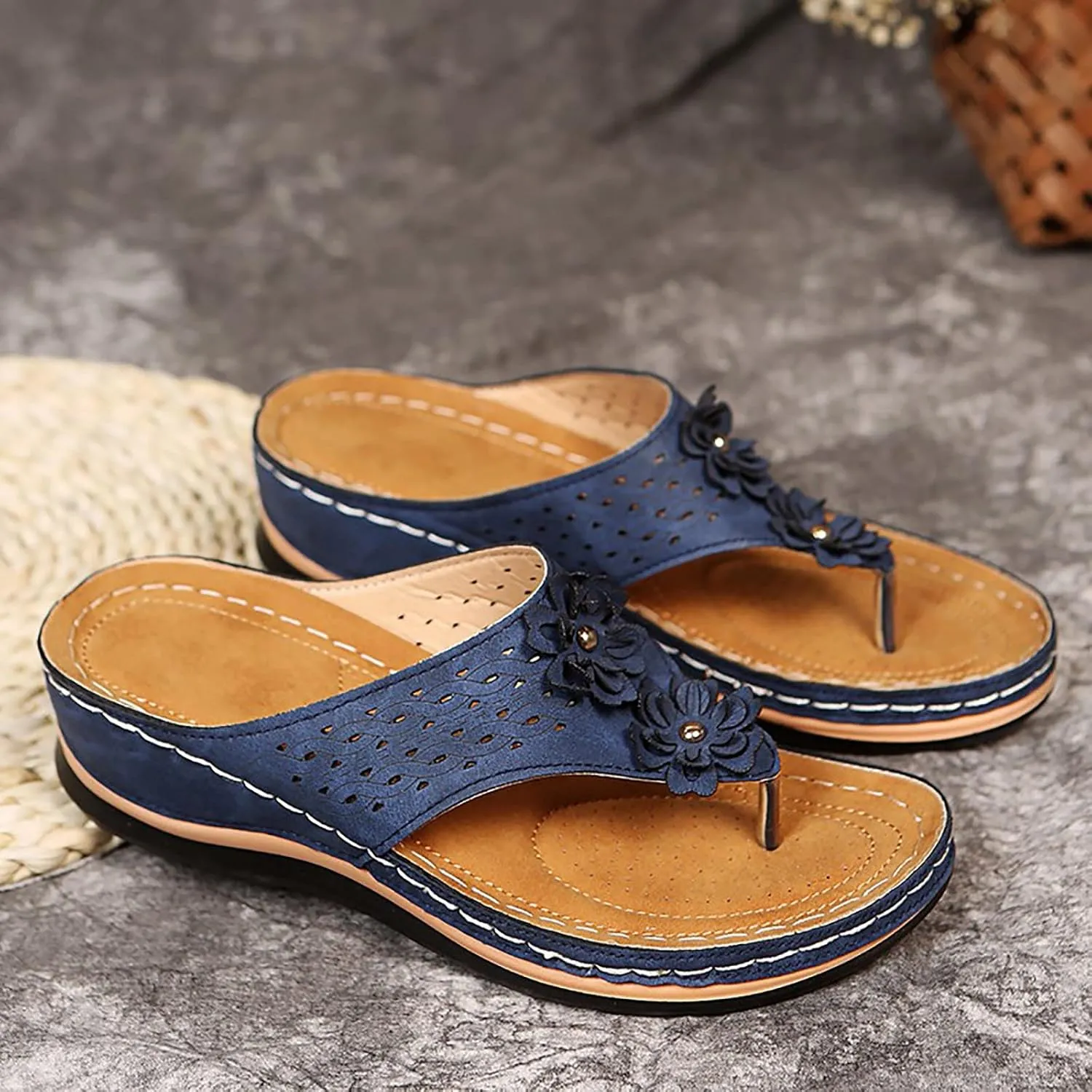 Womens Sandals Dressy, Sandals with Arch Support Soft Orthotic Sandals Plantar Fasciitis Orthotic Flip Flop