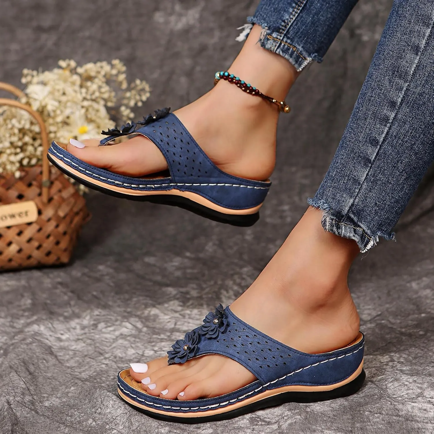 Womens Sandals Dressy, Sandals with Arch Support Soft Orthotic Sandals Plantar Fasciitis Orthotic Flip Flop