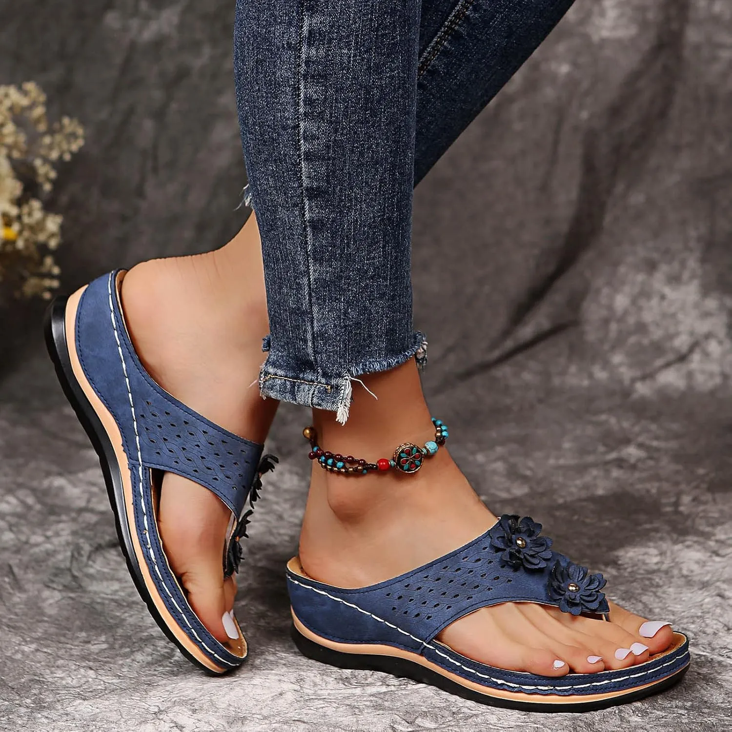 Womens Sandals Dressy, Sandals with Arch Support Soft Orthotic Sandals Plantar Fasciitis Orthotic Flip Flop