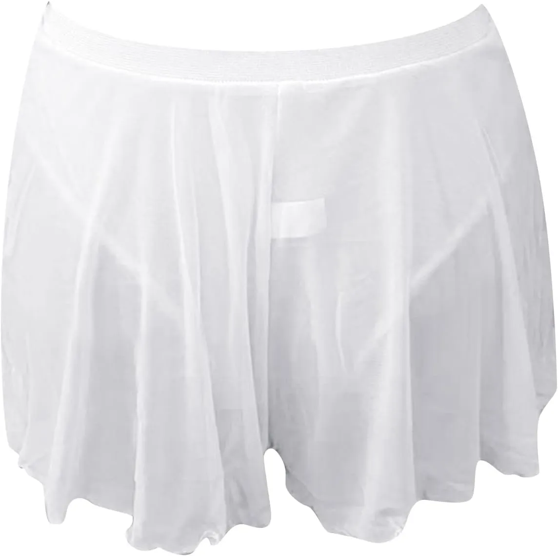 Women's Sheer Mini Dress Shorts Sexy Lingerie High Waisted Tulle Skorts Soft Comfy Breathable Casual Nightwear Shorts