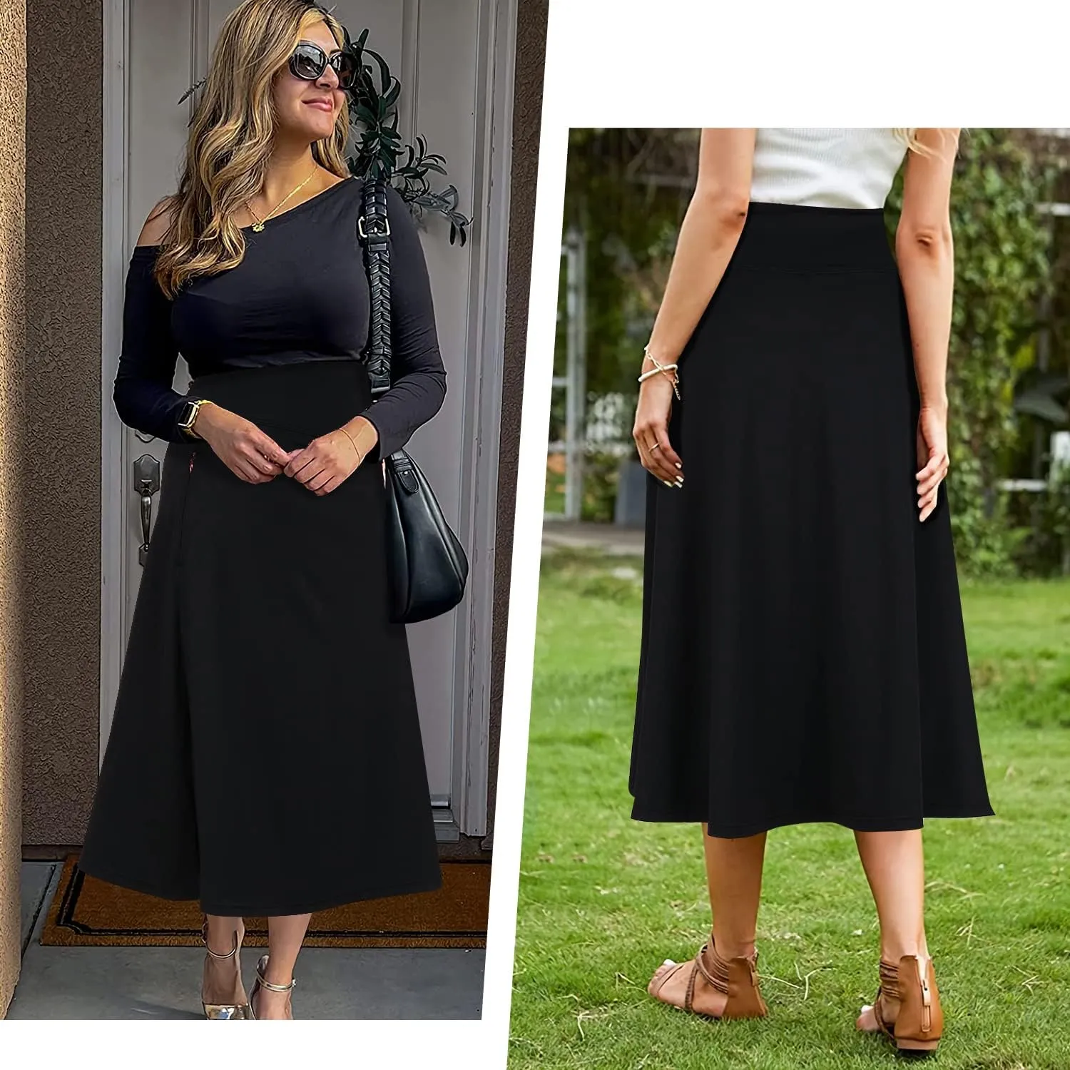 Womens Skorts Modest Knee Length Skirts Athletic Midi Active Running Skirt