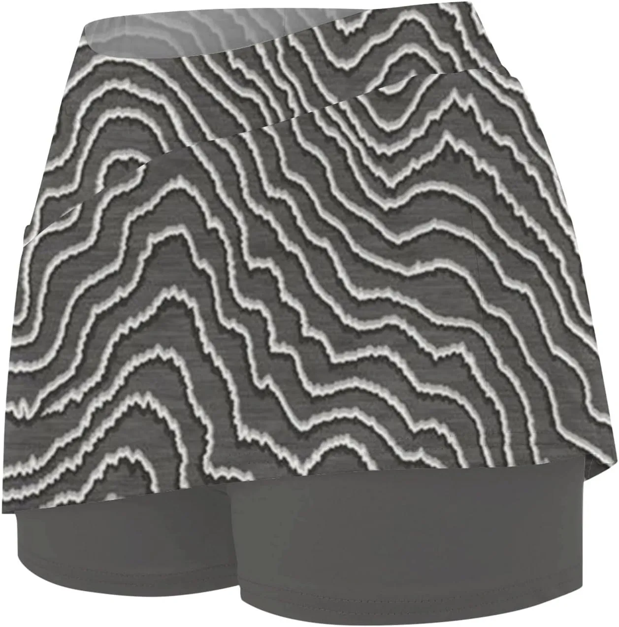 Women's Summer 2 in 1 Skorts Striped Printing Stretchy Tennis Skirt Shorts Breathable Gym Lightweight Athletic Shorts