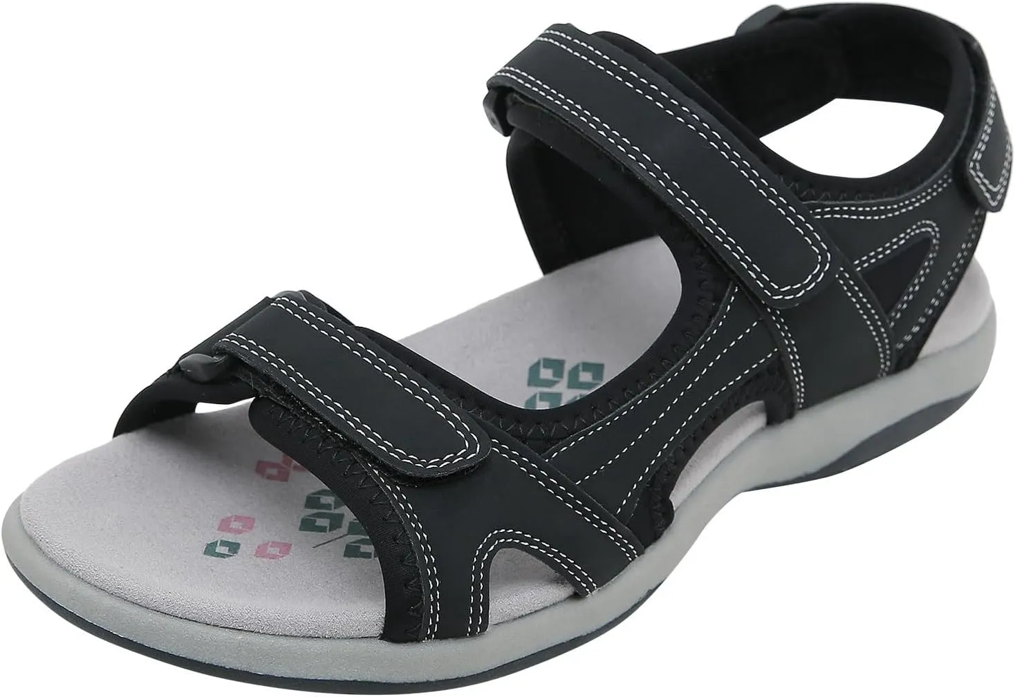 Women's Summer Fashion Open Toe Color Blocking Adjustable Elastic Sports Sandals Breathable Non Slip Outdoor Beach Sandals
