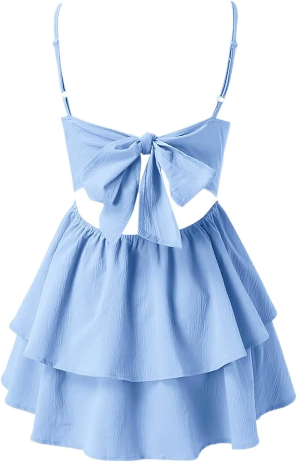 Women's Summer Strappy Smocked Tube Dress 2025 Off Shoulder Ruffle Tiered Flowy Beach Boho Mini Sundress
