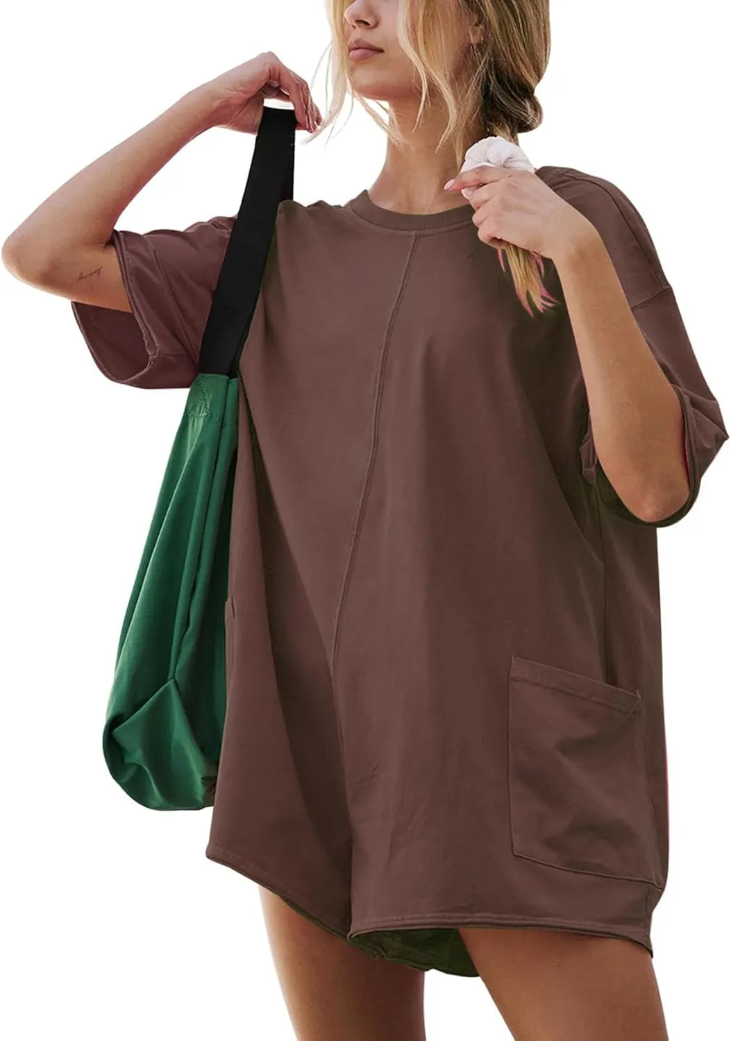 Women's T-Shirt Romper Hot Shot Tee Romper Tee Shirt Rompers Summer Athletic Rompers for Women 2024