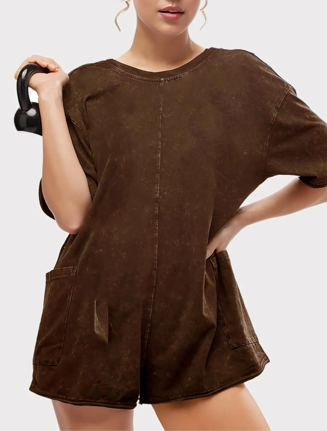 Women's T-Shirt Romper Hot Shot Tee Romper Tee Shirt Rompers Summer Athletic Rompers for Women 2024