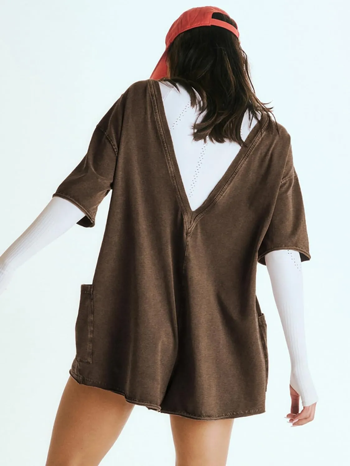 Women's T-Shirt Romper Hot Shot Tee Romper Tee Shirt Rompers Summer Athletic Rompers for Women 2024