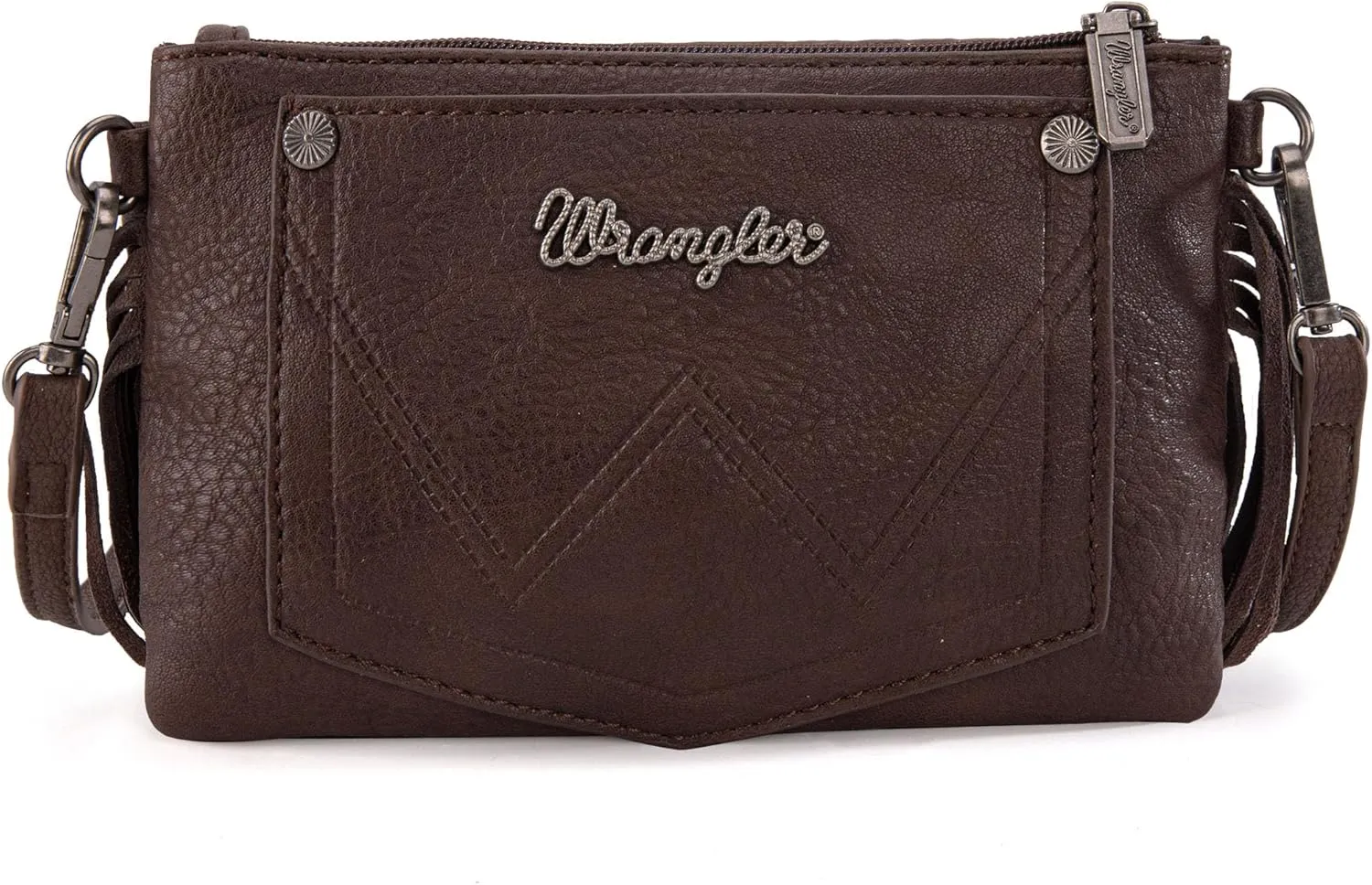 Wrangler Crossbody Small Purse for Women Wristlet Fringe Bag Western Purse