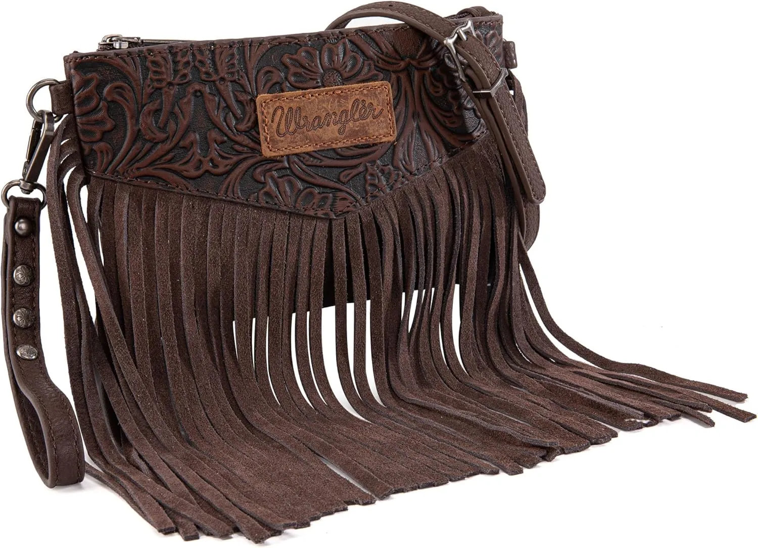 Wrangler Crossbody Small Purse for Women Wristlet Fringe Bag Western Purse