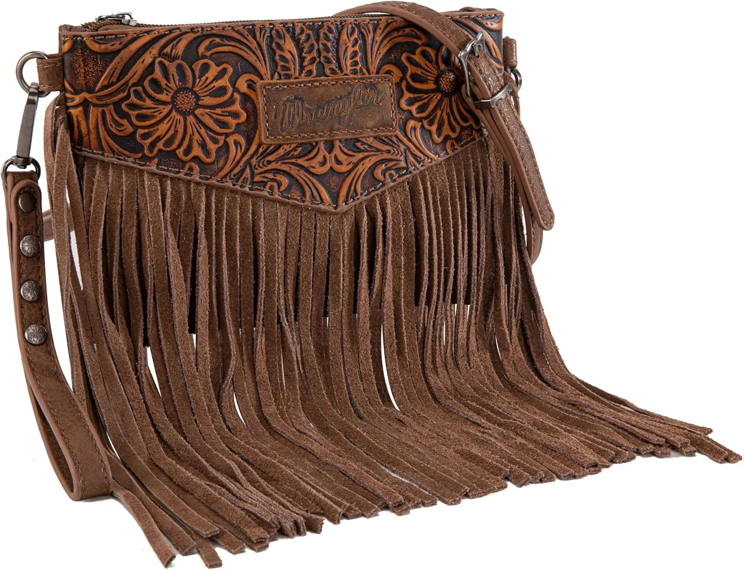 Wrangler Crossbody Small Purse for Women Wristlet Fringe Bag Western Purse