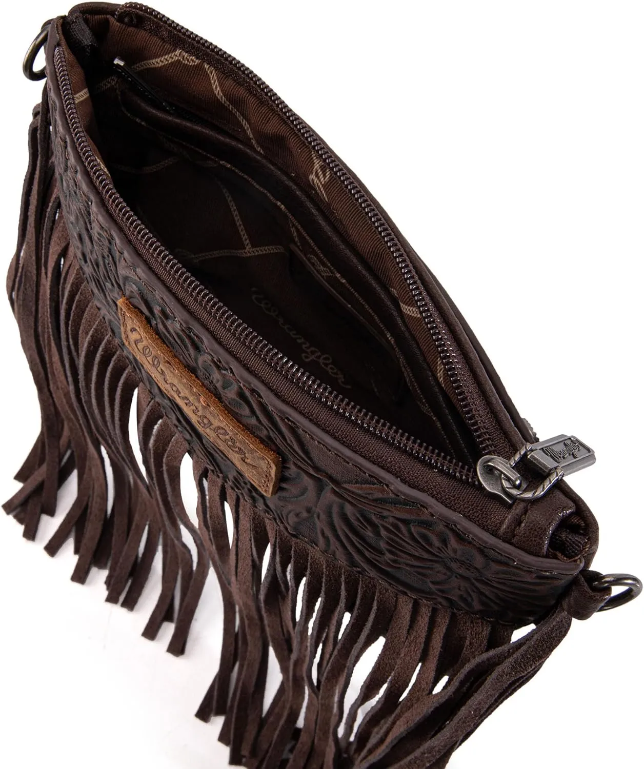 Wrangler Crossbody Small Purse for Women Wristlet Fringe Bag Western Purse
