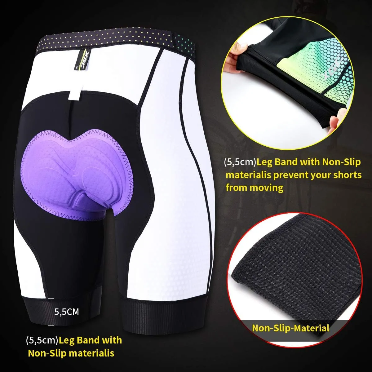 XGC Women's Cycling Shorts Bike Shorts and Cycling Underwear with High-Elasticity and Highly Breathable 4D Padded