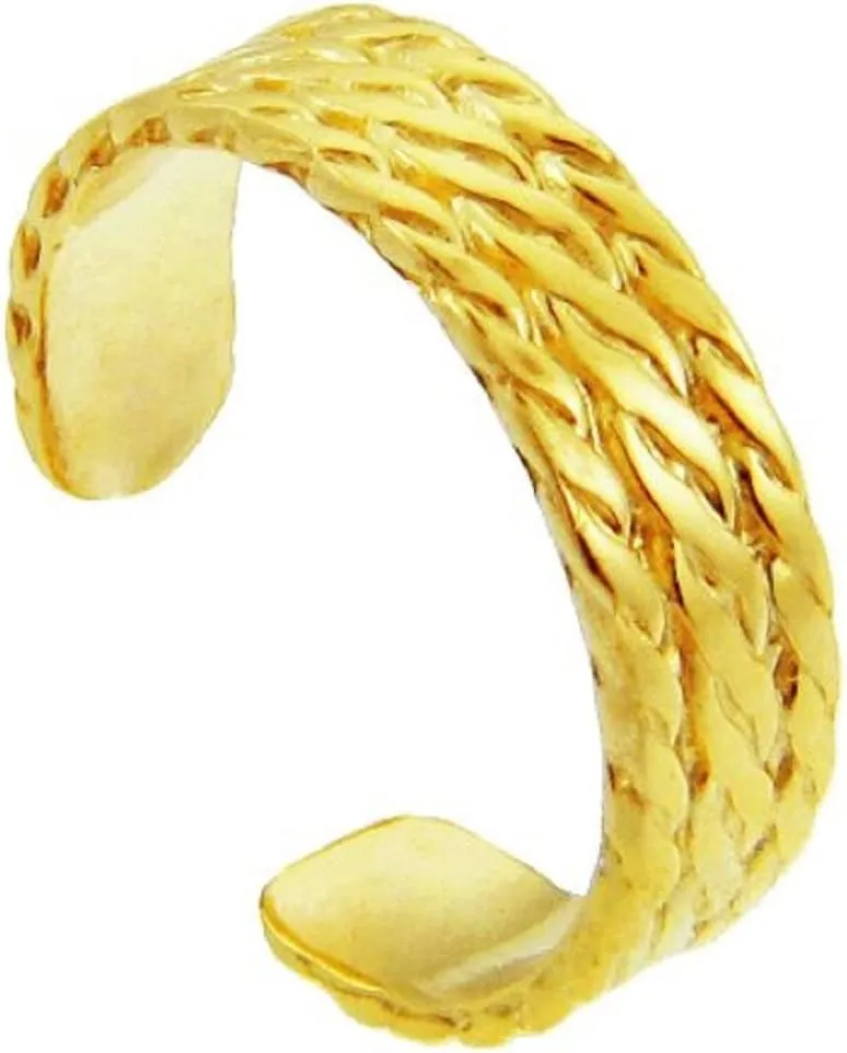 Yellow Gold Bold Milgrain Toe Ring (10K Gold)