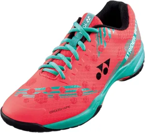 YONEX Men's Power Cushion Strider Beat Badminton Shoes - Lightweight Breathable Shock-Absorbing High-Traction Court Shoes, Bright Red, 9.5