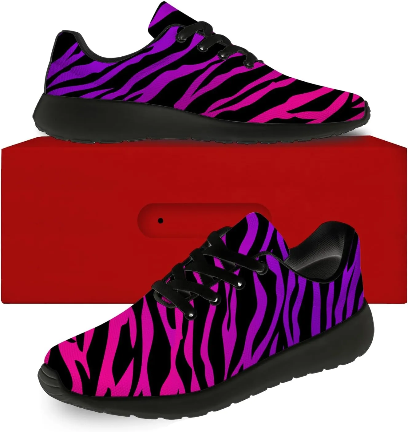 Zebra Print Shoes for Men Women Lightweight Comfort Running Tennis Walking Sneakers Gifts for Dad Mom