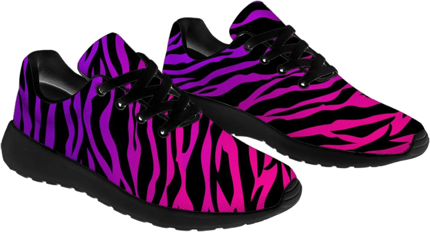 Zebra Print Shoes for Men Women Lightweight Comfort Running Tennis Walking Sneakers Gifts for Dad Mom