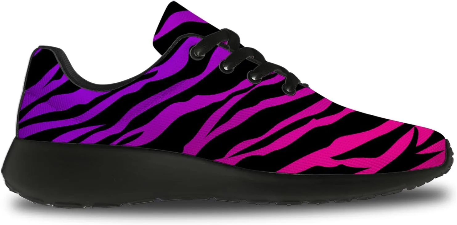 Zebra Print Shoes for Men Women Lightweight Comfort Running Tennis Walking Sneakers Gifts for Dad Mom