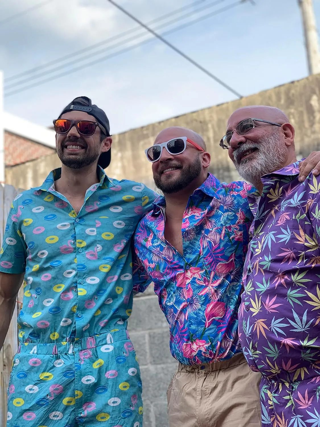 Zesties Male Rompers - Original Romper Jumpsuits for Men - Tropical Male Onesie Shorts - Men's Jumper Rompers