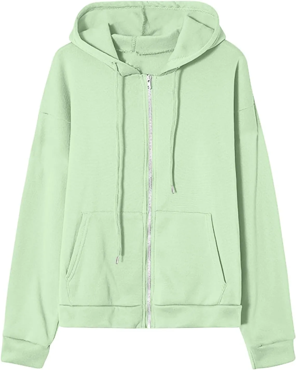Zip Up Hoodie Women Fall Fashion 2025 Long Sleeve Zip Up Lightweight Sweatshirts Loose Fit Workout Plain Hoodie