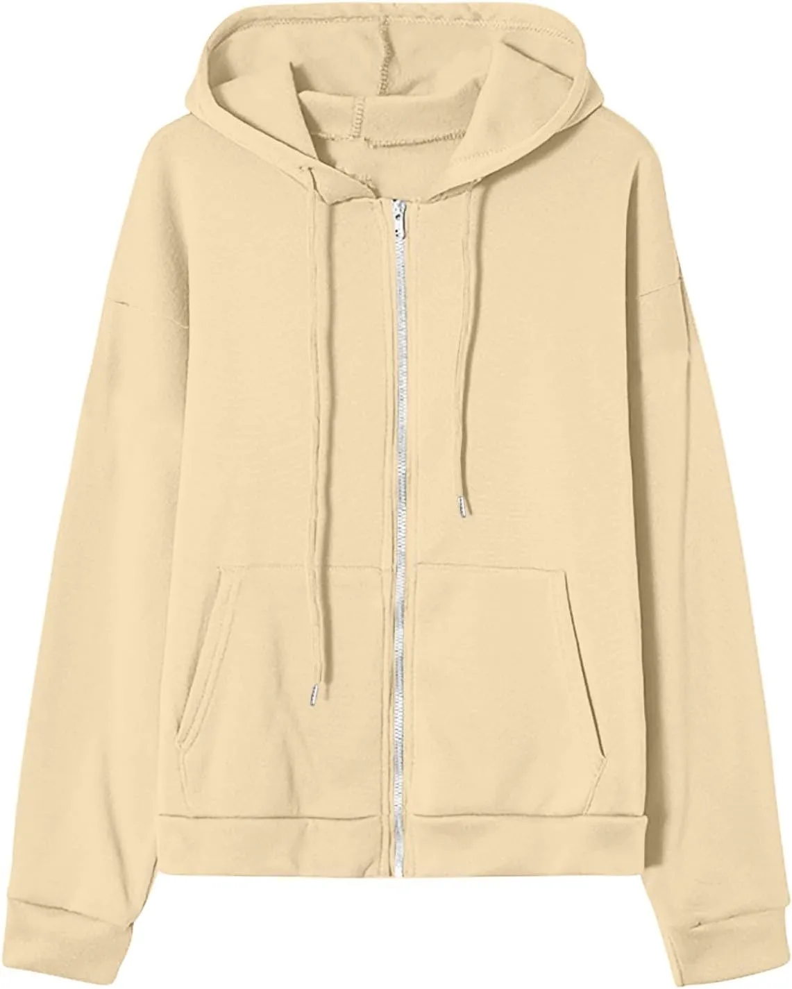 Zip Up Hoodie Women Fall Fashion 2025 Long Sleeve Zip Up Lightweight Sweatshirts Loose Fit Workout Plain Hoodie