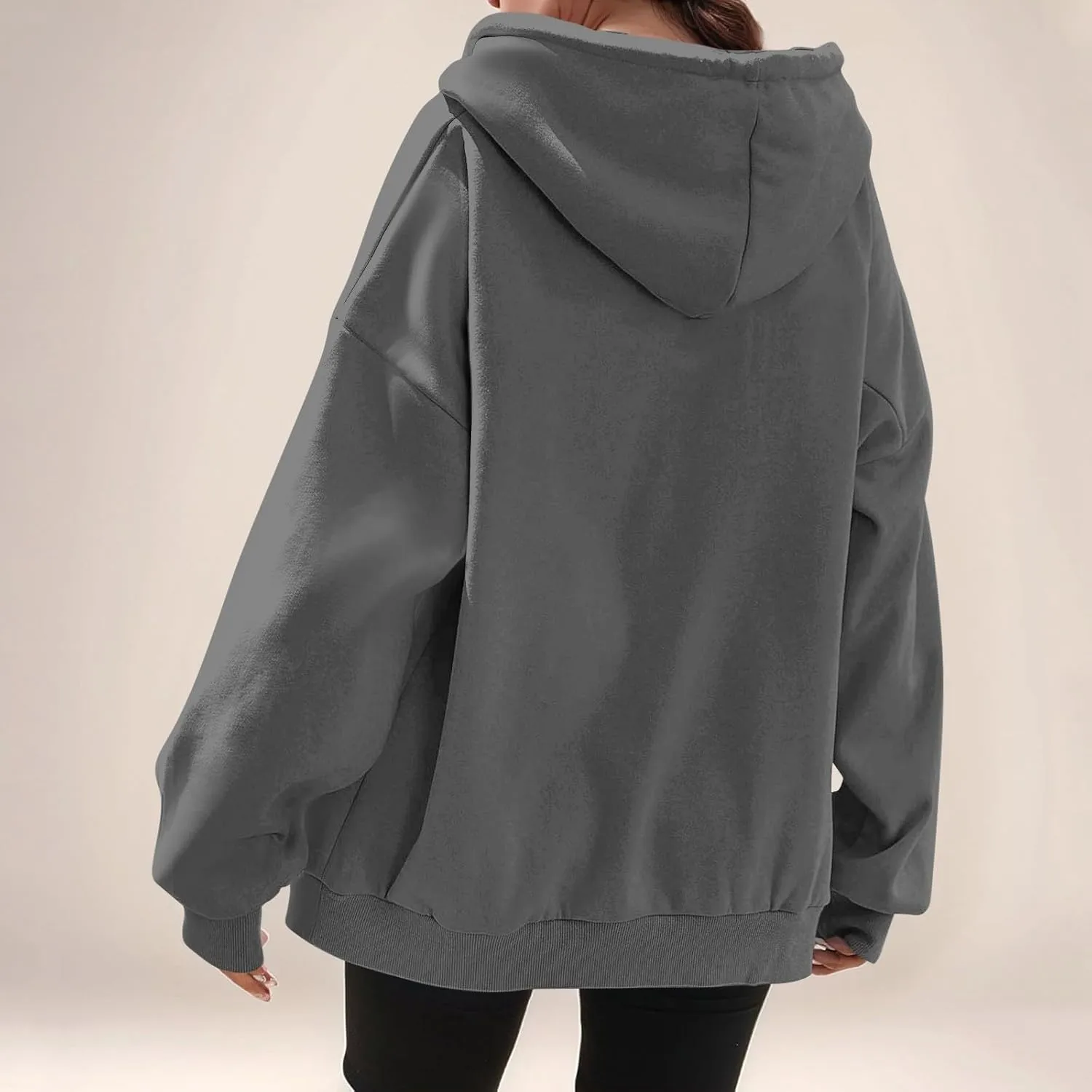 Zip Up Hoodie Women Oversized Hooded Zip Up Sweatshirt Ladies Fleece Cute Sweatshirts Sweaters Long Sleeve Sweat Shirts